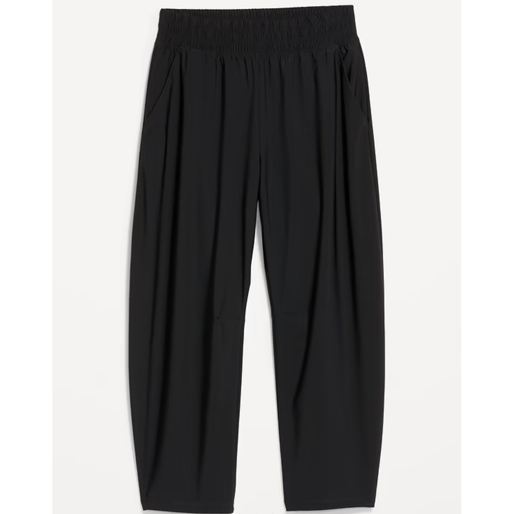 Old Navy SleekTech Barrel Ankle Pant Womens Small Black High Waisted 662910-00